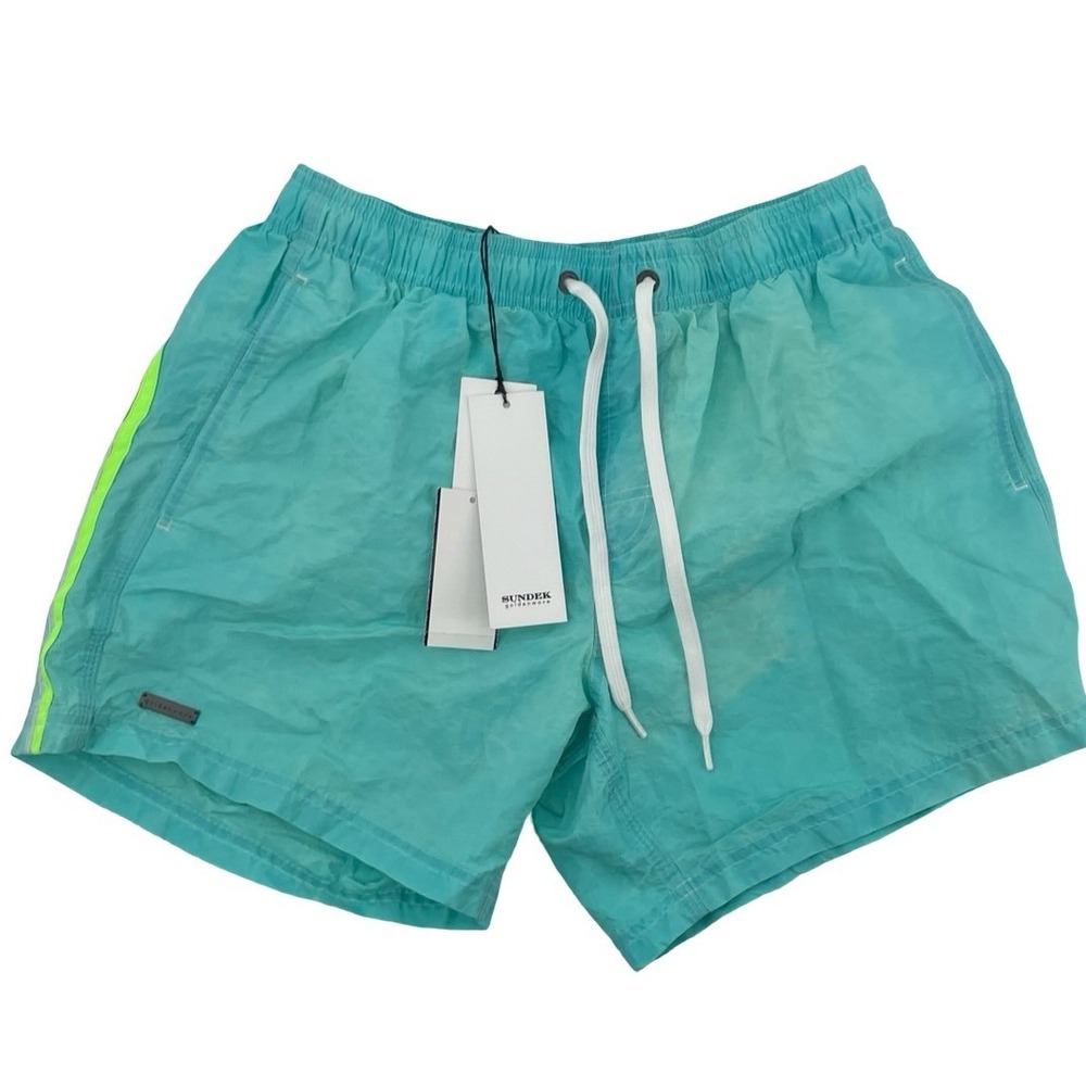 Sundek Men's Swim Trunks Goldenwave Turquoise Polyester Large